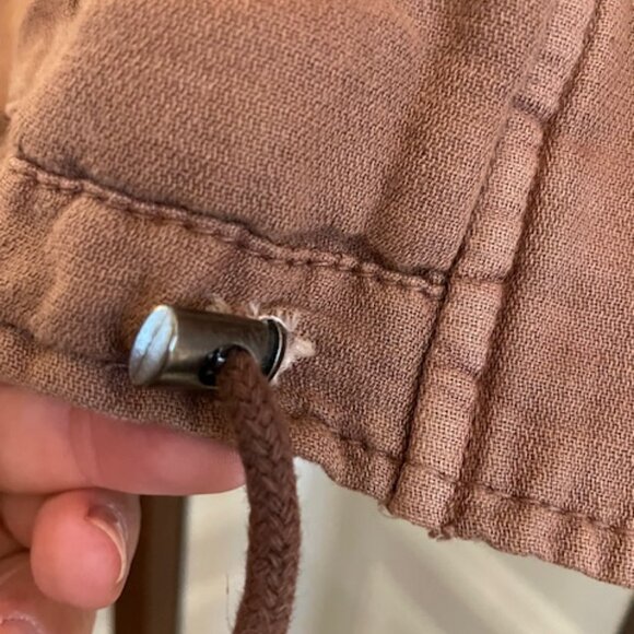 Free People Brown Double Cloth Zip-Up Utility Jacket, Size Small - Picture 2 of 10